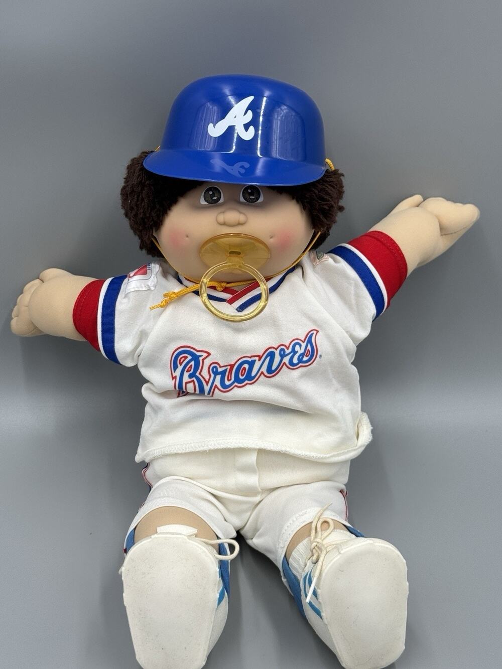 Vintage Cabbage Patch Brown Hair Brown Eyes Dimple X. Roberts In Braves Outfit
